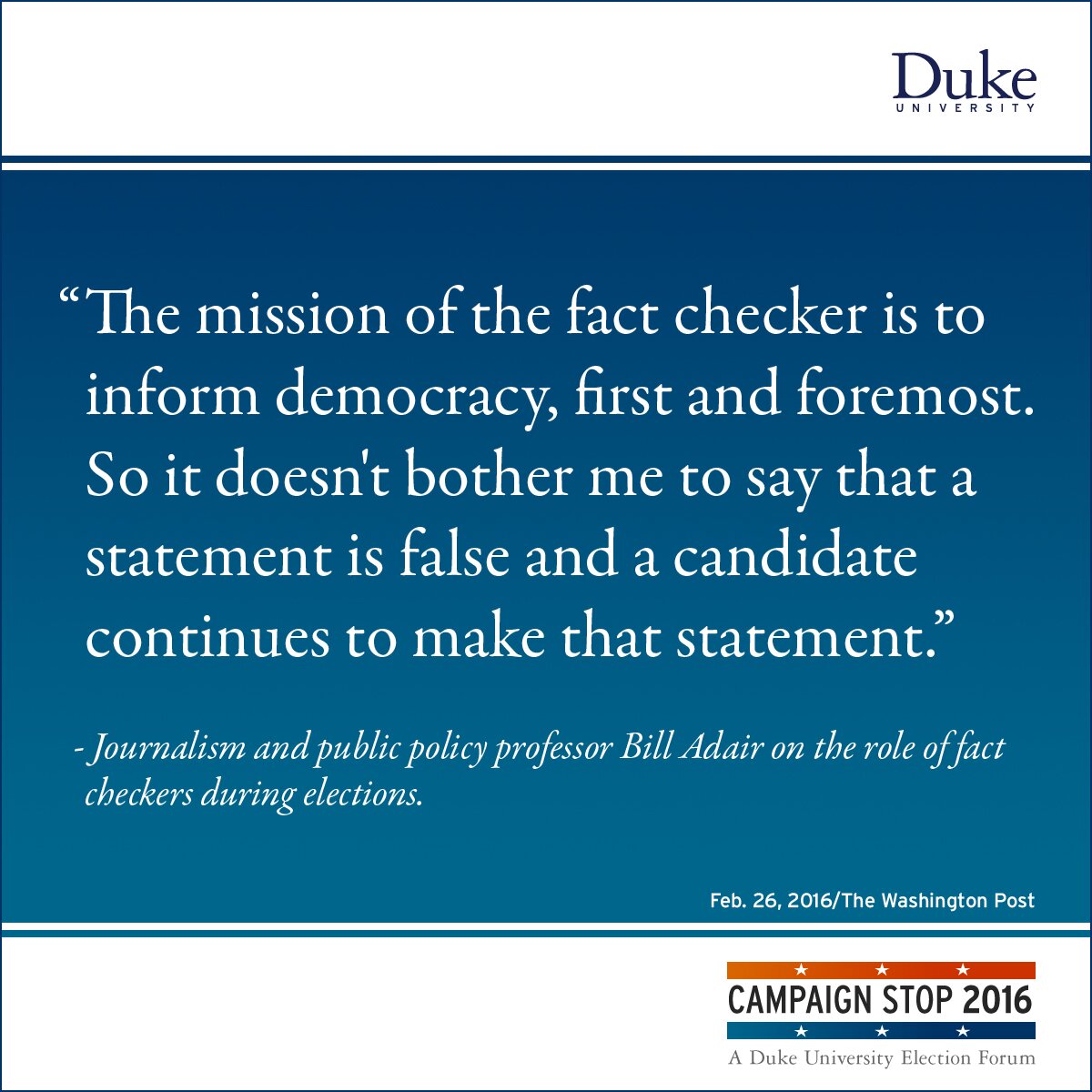 “The mission of the fact checker is to inform democracy, first and foremost. So it doesn