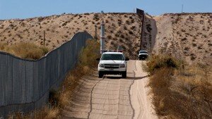 Trucks along the border