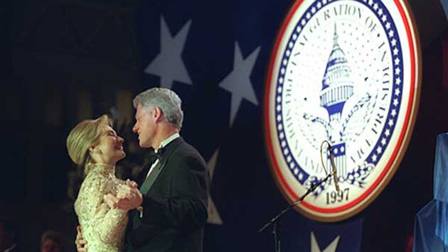 Hillary and Bill Clinton dancing at Bill Clinton's inauguration