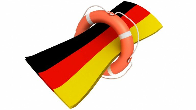 Illustration combining the German flag with a life preserver ring