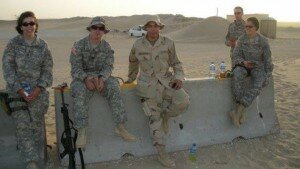 The author in Iraq with fellow soldiers