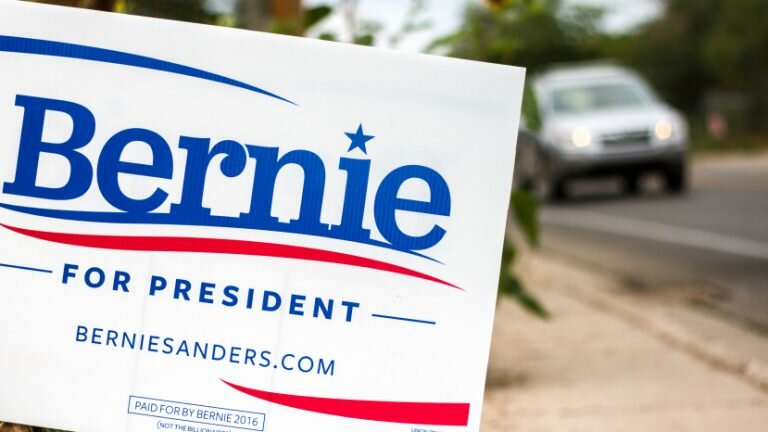 "Bernie for President" yard sign