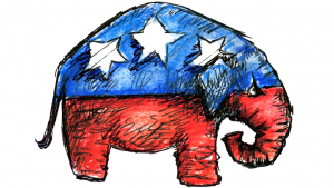 Cartoon illustration of the Republican elephant