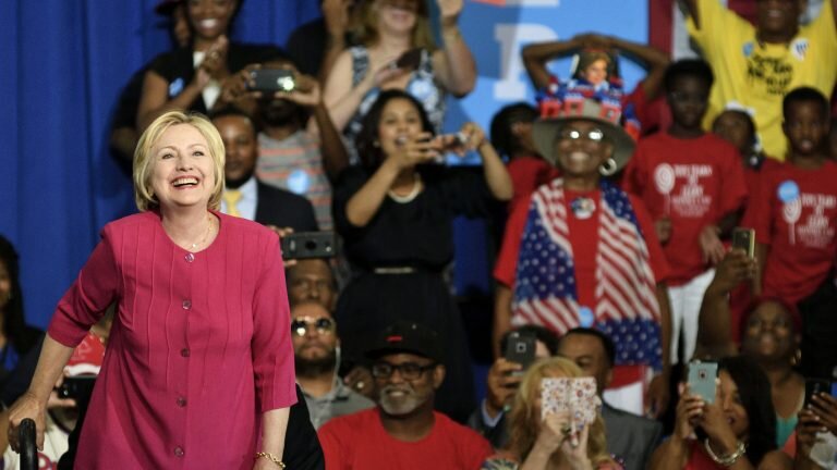 Hillary Clinton speaks at a Voter Registration Rally in Philadelphia